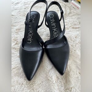 Calvin Klein Black Pointed Toe Heels